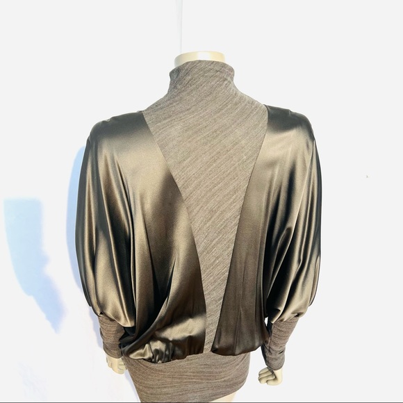 Vintage ROMAN KEFLAY stretch Silk Satin And Wool Mini dress - Picture 10 of 11